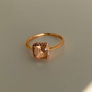 Diamond and Morganite Rose Gold Ring